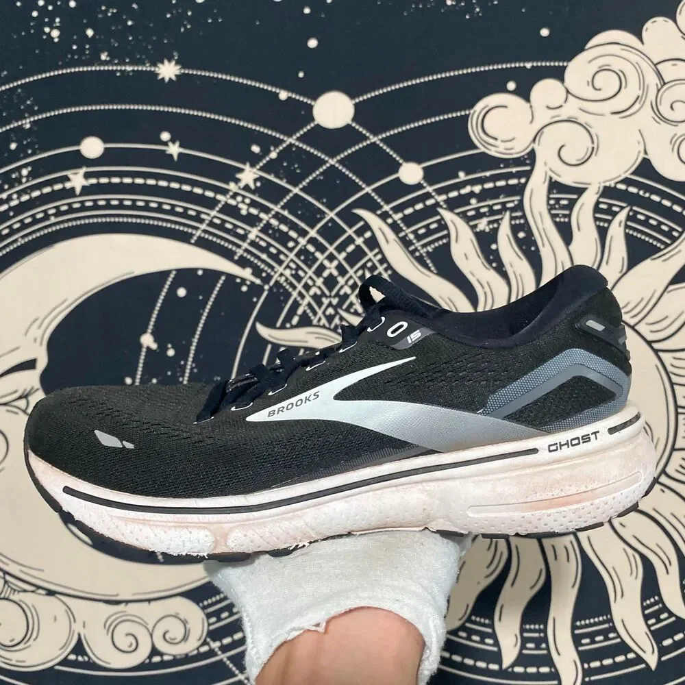 Brooks Ghost 15 1203801B012 Athletic Sneaker Women's 7B Black Mesh Running Gym